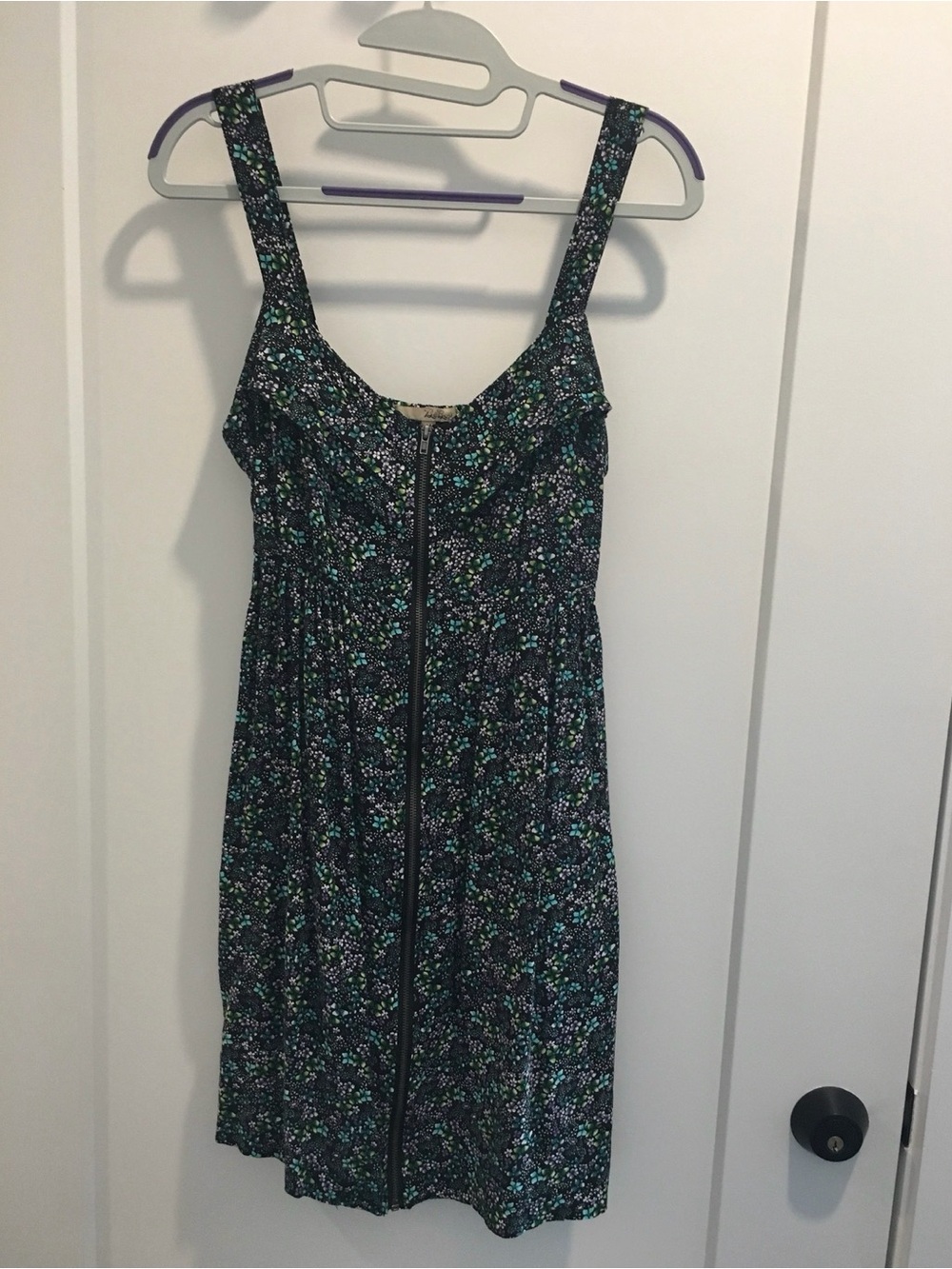 BeBop Black Floral Mini Dress Zip Front